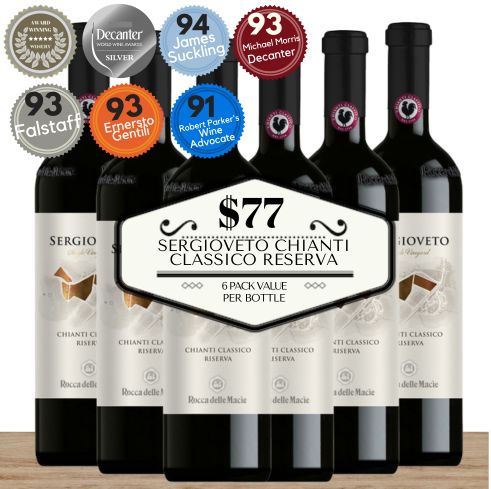 Sergioveto Chianti Classico Riserva - Tuscany, Italy 6 Pack Value