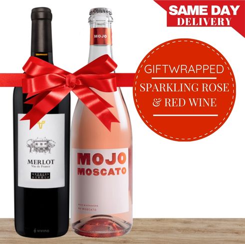 Red & Sparkling Wine Gift-Wrapped