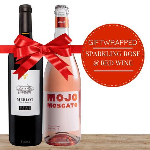 Red & Sparkling Wine Gift-Wrapped