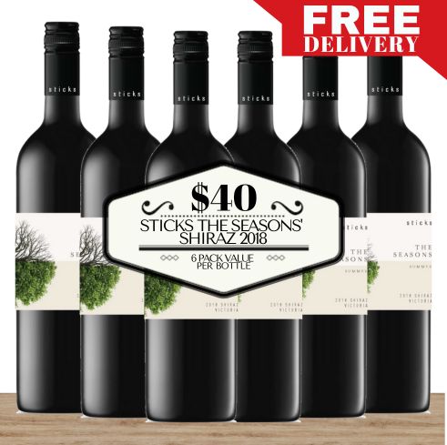Sticks The Seasons' Shiraz 2018 - Victoria, Australia - 6 Pack Value