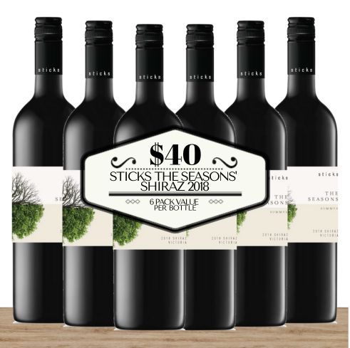 Sticks The Seasons' Shiraz 2018 - Victoria, Australia - 6 Pack Value