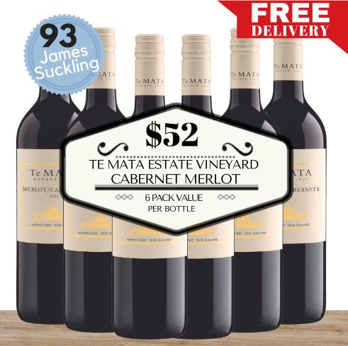 Te Mata Estate Vineyard Cabernet Merlot 2020 - Hawkes Bay, New Zealand - 6 Pack Value