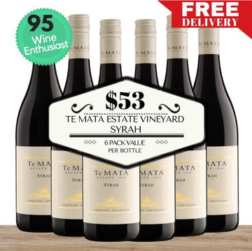 Te Mata Estate Vineyard Syrah 2020 - Hawkes Bay, New Zealand 6 Pack Value