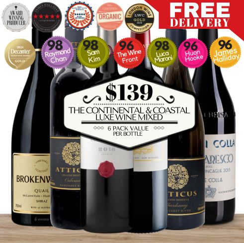 The Continental & Coastal Luxe Wine Mixed 6 Pack