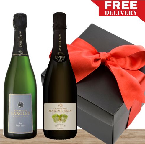 Two Premium Champagne Gift Box & Wrapped