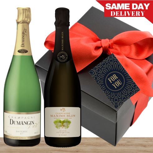 Two Premium Champagne Gift Box Wrapped + Card