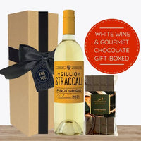 White Wine & Gourmet Chocolate - Gift Box & Wrapped