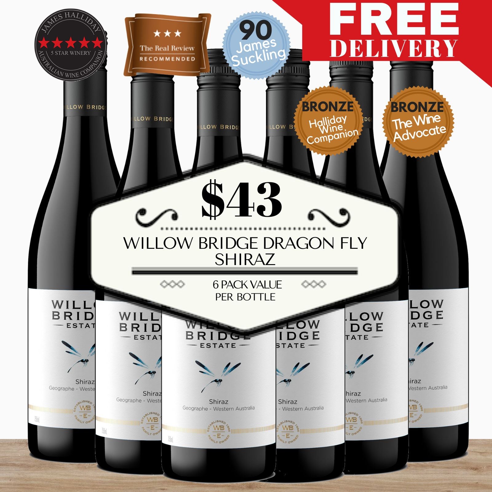 Willow Bridge Dragon Fly Shiraz - Geographe, Western Australia - 6 Pack Value