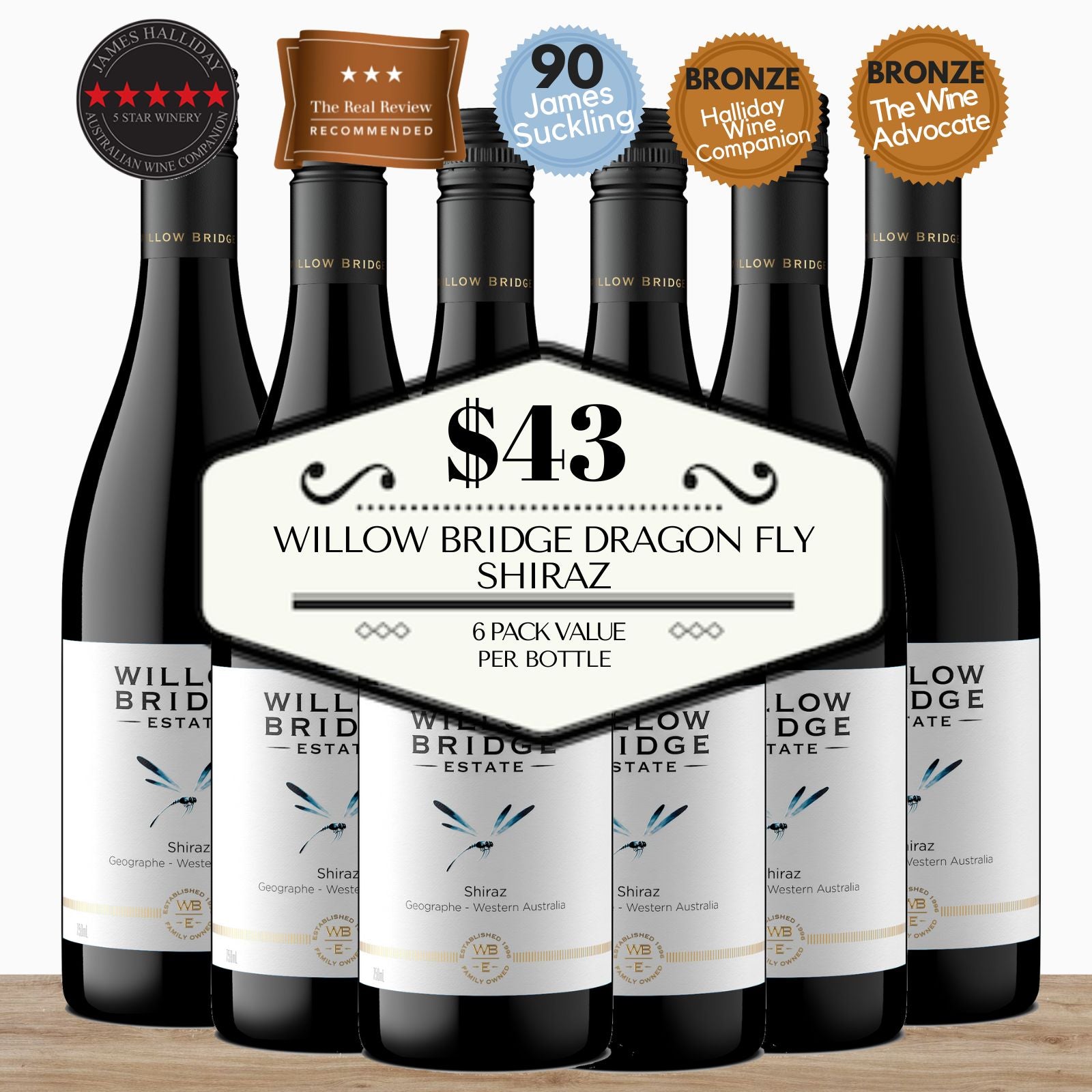 Willow Bridge Dragon Fly Shiraz - Geographe, Western Australia - 6 Pack Value