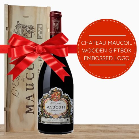 Château Maucoil Châteauneuf-du-Pape Esprit Red (Organic) 2013 ~ Southern Rhone, France Wooden Gift Box & Wrapped