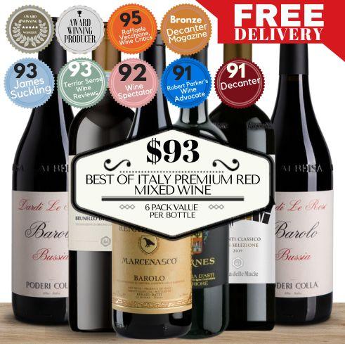 Best of Italy Premium Red Mixed Wine ~ 6 Pack Value