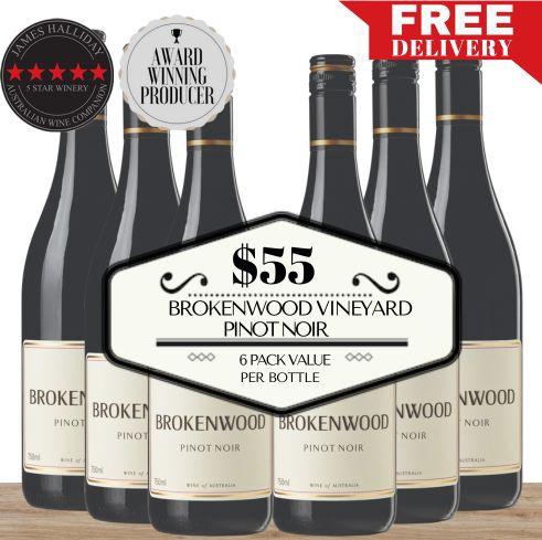 Brokenwood Vineyard Pinot Noir TAS , Australia ~ 6 Pack Value