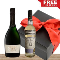 Champagne & Deluxe Whisky Gift Box & Wrapped