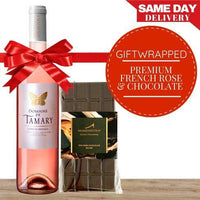 Premium French Rosé & Gourmet Chocolate Gift-Wrapped