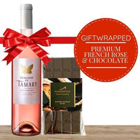 Premium French Rosé & Gourmet Chocolate Gift-Wrapped