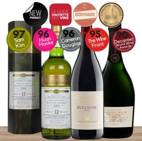 Super Luxe Pack - Premium Champagne, Scottish Whisky & New Zealand Red Wine - 3 Pack Value