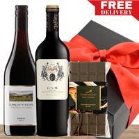 Two Red Wine & Gourmet Chocolate Gift Box
