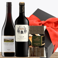 Two Red Wine & Gourmet Chocolate Gift Box