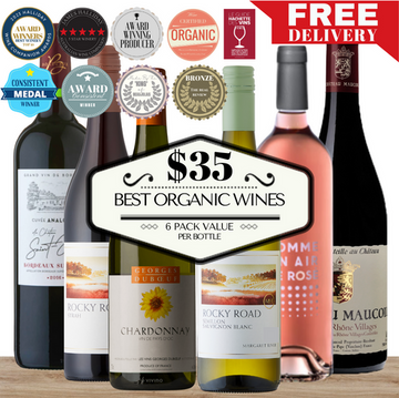 Healthy Savings Organic Wines Mixed Six Under $40 - 6 Pack Value
