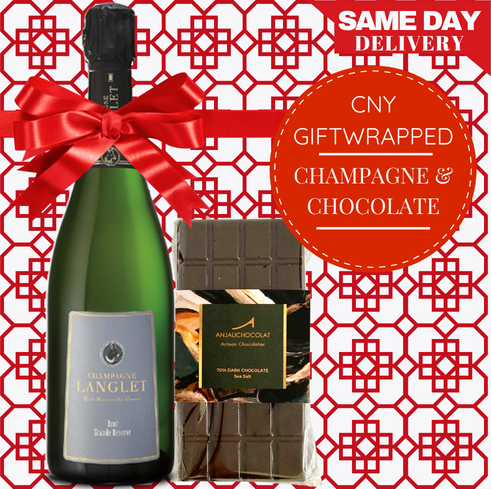 Champagne & Gourmet Chocolate CNY Gift-Wrapped