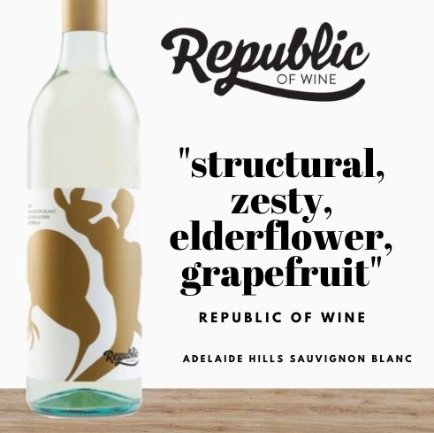 Republic of Wine Sauvignon Blanc ~ South Australia, Australia