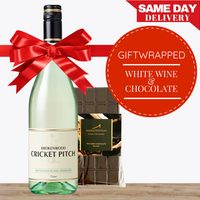 White Wine & Gourmet Chocolate - Gift Wrapped