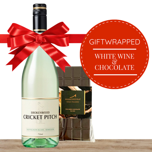 White Wine & Gourmet Chocolate - Gift Wrapped