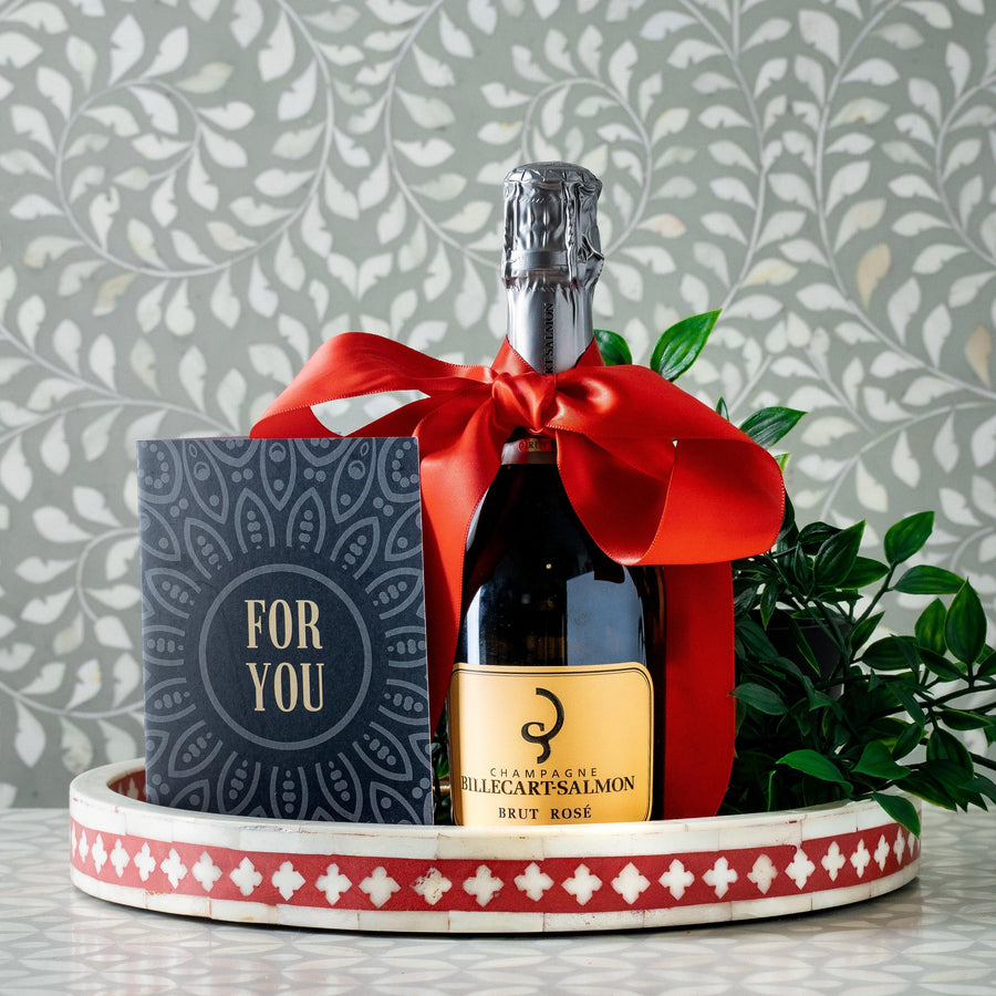 Billecart Salmon 1/2 Bottle Champagne Gift Wrapped & Personlised Card - Pop Up Wine