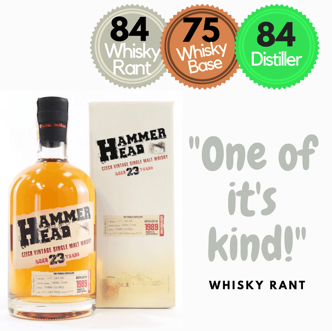 Hammer Head 23 Years, Single Malt Whisky ~ Czechoslovakia
