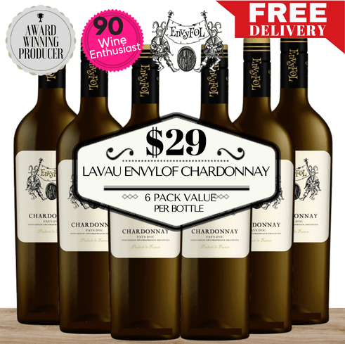 Lavau Envyfol Chardonnay - Languedoc-Roussillon, France - 6 Pack Value