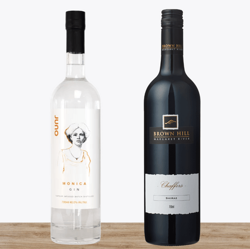 Monica's Juno New Zealand Gin & Premium Australian Red Wine - Gift Wrapped - Pop Up Wine
