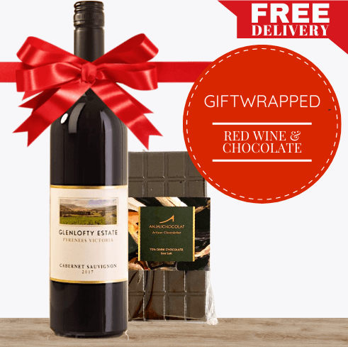 Red Wine & Gourmet Chocolate - Gift Wrapped